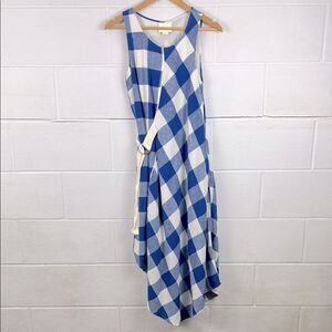 Anthropologie Maeve belted gingham check midi dress